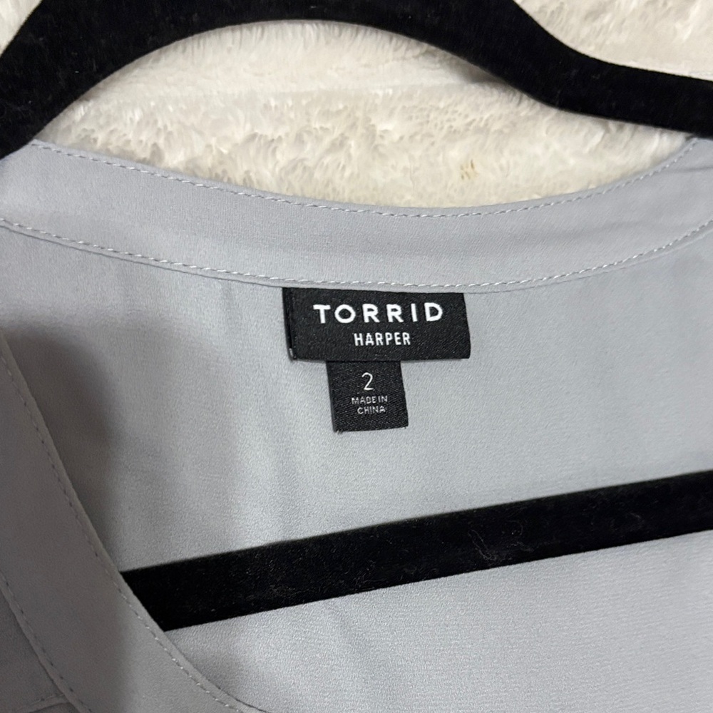 Torrid Light Gray Blouse - image 2